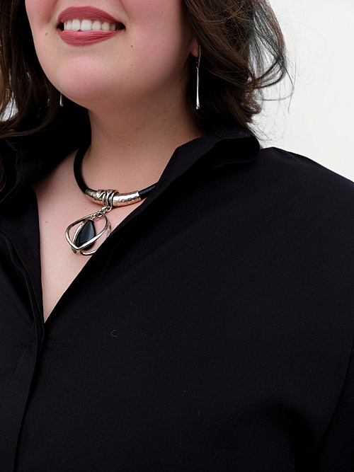 Рубашка удлиненная черная RuSkin  